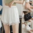 thumbnail image 1 of Jiaroswwei Women Sleeping Shorts Satin Solid Color Loose Type Elastic Waist Seamless Lady Pants Female Pants, 1 of 8