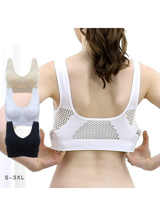 Women Breathable Sports Bra Inner Support Push Up Brassiere Vest Patchwork  Mesh Gym Underwear Tops Padded Bras (Color : 1, Size : Large)