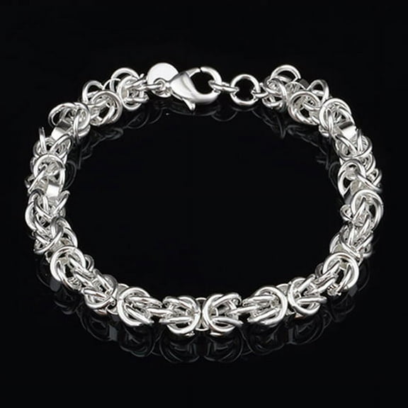 Jiaroswwei Women's Fashion 925 Sterling Silver Bracelet Bangle Chain Banquet Jewelry Gift