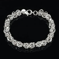 Jiaroswwei Women's Fashion 925 Sterling Silver Bracelet Bangle Chain Banquet Jewelry Gift