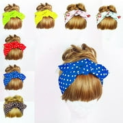 Jiaroswwei Women's Fashion Knotted Bow Polka Dot Floral Headband Hair Band Head Wrap Turban