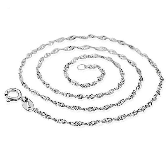 Jiaroswwei Women's Silver Plated Water Wave DIY Chain Necklace Jewelry Charms for Party Prom
