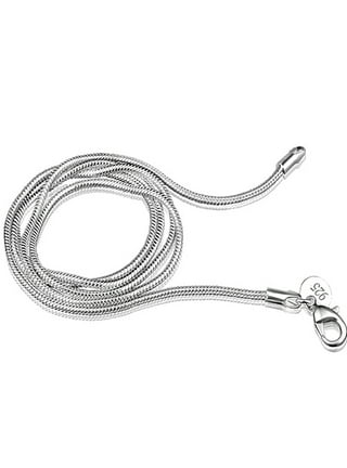 AllenCOCO 0.8mm Sterling Silver Chain Necklace Thin Italian Box Chain  Silver Necklace with lobster clasp Perfect Replacement for Pendant 16  Inch,Graduation Gifts 