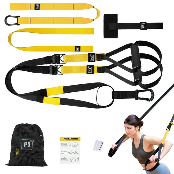 Jiaroutk Home Resistance Training Kit W/ Suspension Trainer Straps, Door Anchor, Handles, and Carrying Bag for Your Home Gym, Travel, and Outdoors