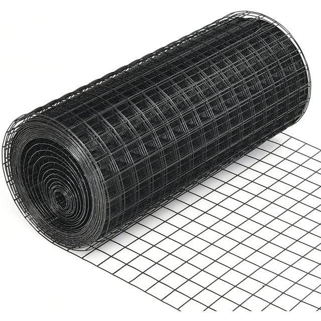 Jiarui 16 Gauge Hardware Cloth, Black Vinyl Coated Welded Wire Mesh, Chicken Coop Wire Fence, 1.
