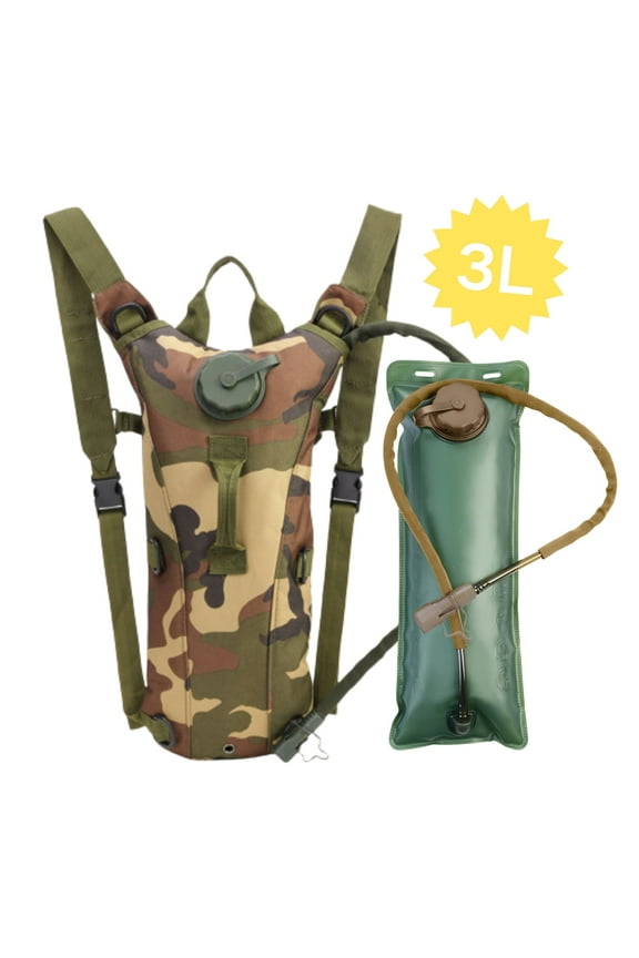 3L Outdoor Water Bag Backpack,Hydration Backpack With Bladder Bag,for Sport Running Hiking Camping Cycling(Jungle camouflage)
