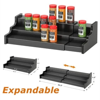 MinBoo Bamboo Spice Drawer Organizer with 24 Spice Jars, 432 Spice Labels  with Chalk Marker and Funnel Complete Set, No Assembly Required 