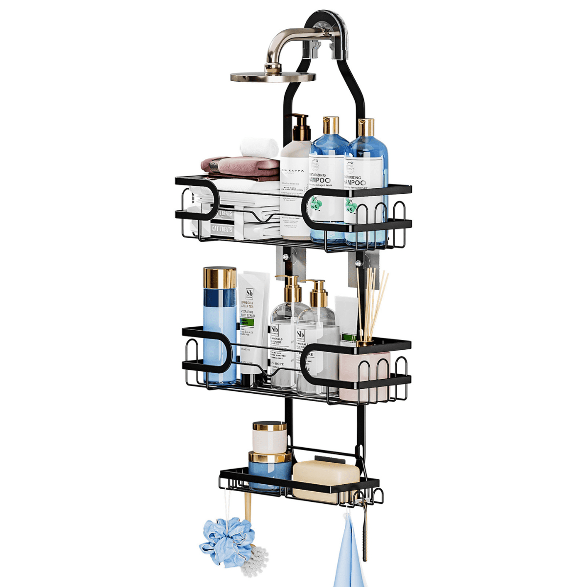 Jiarui Shower Caddy Over Shower Head Hanging with Removable Baskets ...