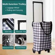 Jiarui Small Collapsible Shopping Cart with Wheels,Portable Grocery Trolley Tote Bag Telescoping Cart