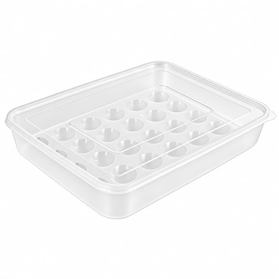 Jiasling Deviled Egg Tray, 30 Compartments with a Flip-Top Lid Mayonnaise Container, Rectangular Storage Box for Eggs