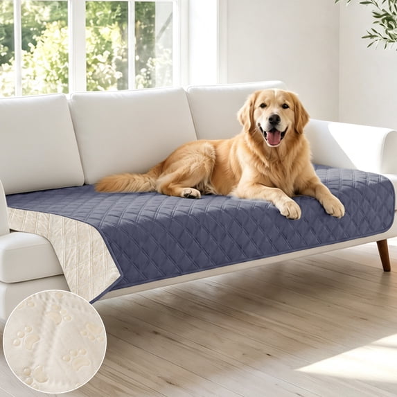 JIATER Waterproof Dog Bed Covers Washable Pet Bed Blanket for Sofa Bed,30x70 Gray Blue