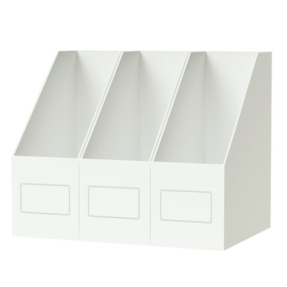 Jiawei File Organizer Cardboard 3-Tier Document Holder, White, 3 Pack