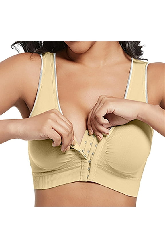 Everyday Comfort Bra With Front Closure for Versatile Style Ideal for Daily Wear and All Seasons - Seamless Design for Enhanced Support and Freedom Beige,S