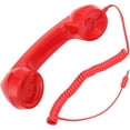 thumbnail image 1 of Jiawu Vintage Retro Telephone Handset, Cell Phone Receiver MIC Microphone Speaker for Cellphone, Smartphone and Computers, Old Telephone Headse with 3.5 mm Socket (Red), 1 of 9