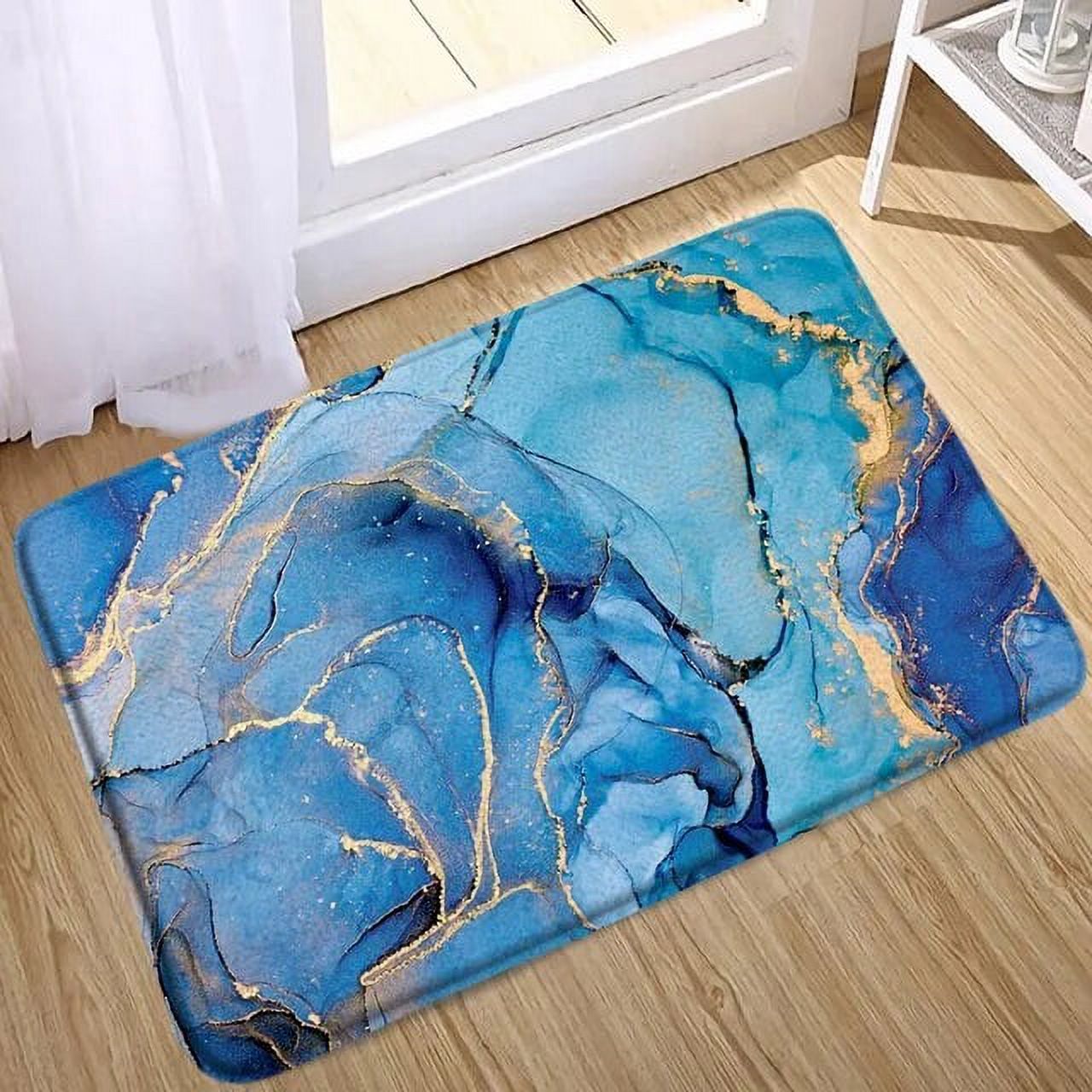 Jiayi 3pcs Sets Black Marble Bath Mats Gold Grey Lines Creative