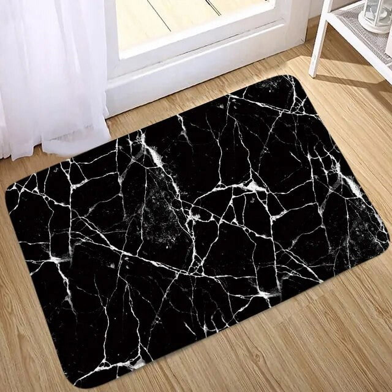 Jiayi 3pcs Sets Black Marble Bath Mats Gold Grey Lines Creative
