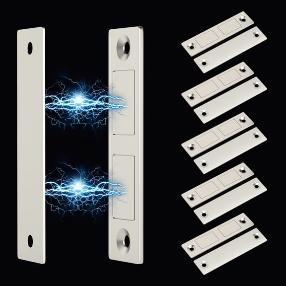 Jiayi 6 Pack Ultra Thin Magnets Latch, 30 Lb Kitchen Door Magnetic Catch Screw on Adhesive, Strong Cabinet Double Magnet Catch for Wardrobe Closet Door Drawer Wardrobe Cupboard Closing