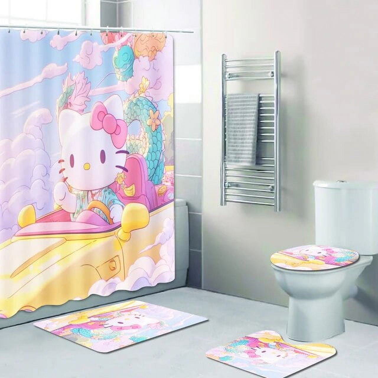 Jiayi Hello Kitty Cartoon Bathroom Mats Sanrio Curtain Bath Items ...