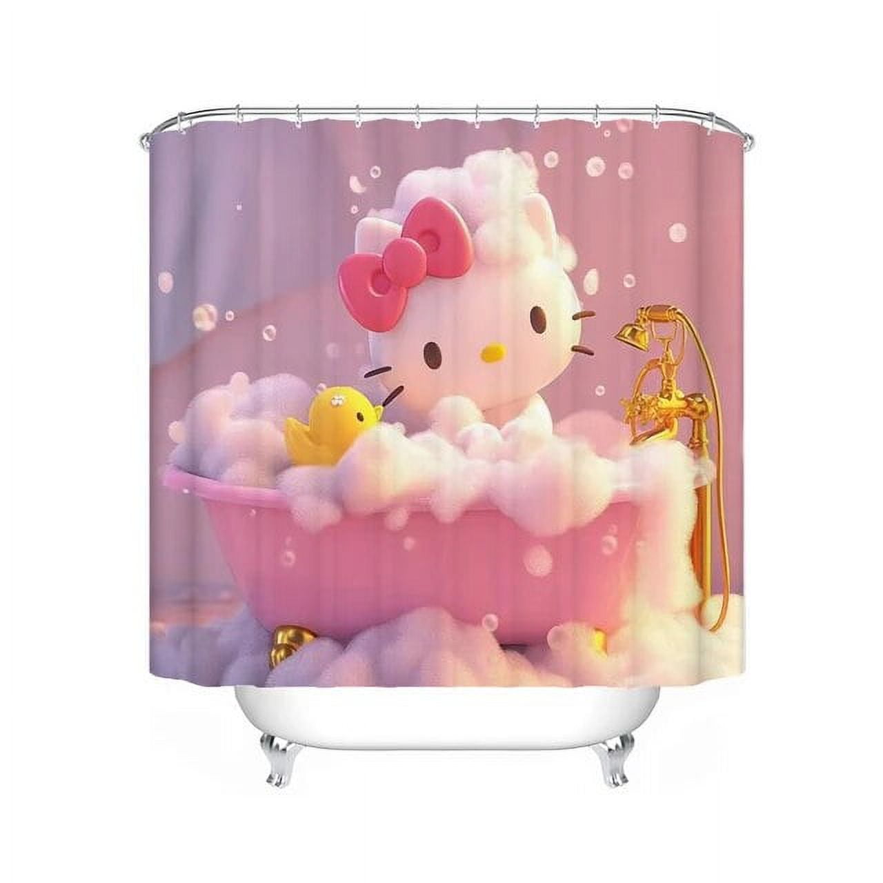 Jiayi Holle Kitty Cartoon Anime Pink Cute Boys And Girls Full Setluxury Shower Screen Bath