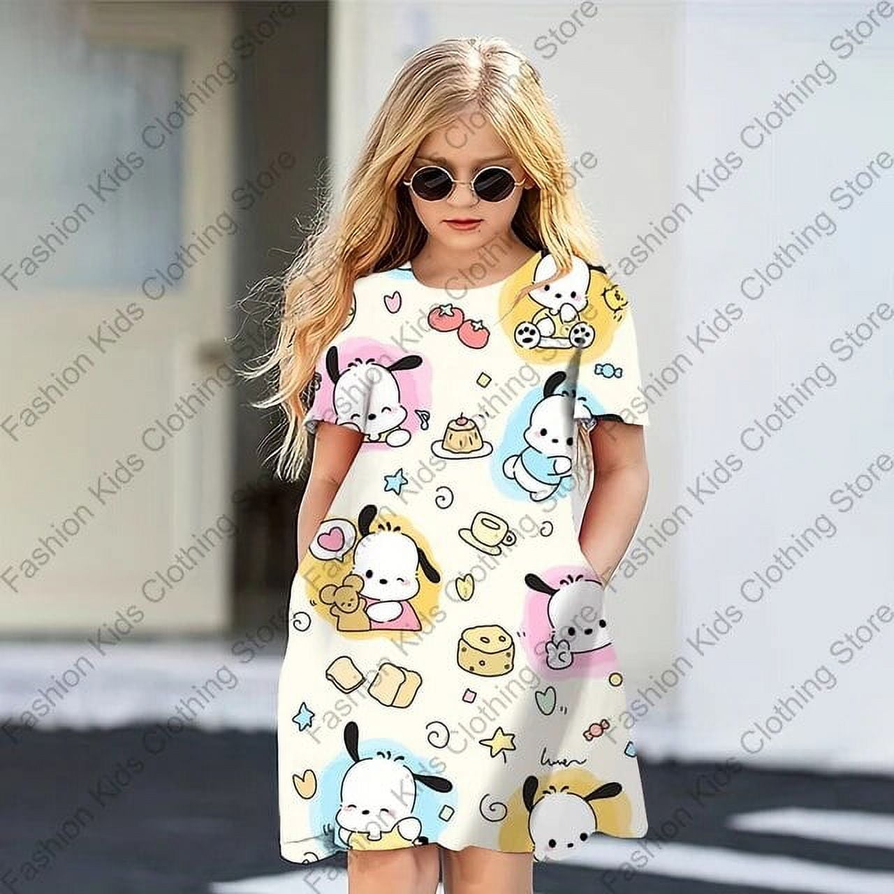 Jiayi MINISO Summer New Girls My Melody Dress Cartoon Cute Kuromi 3d ...