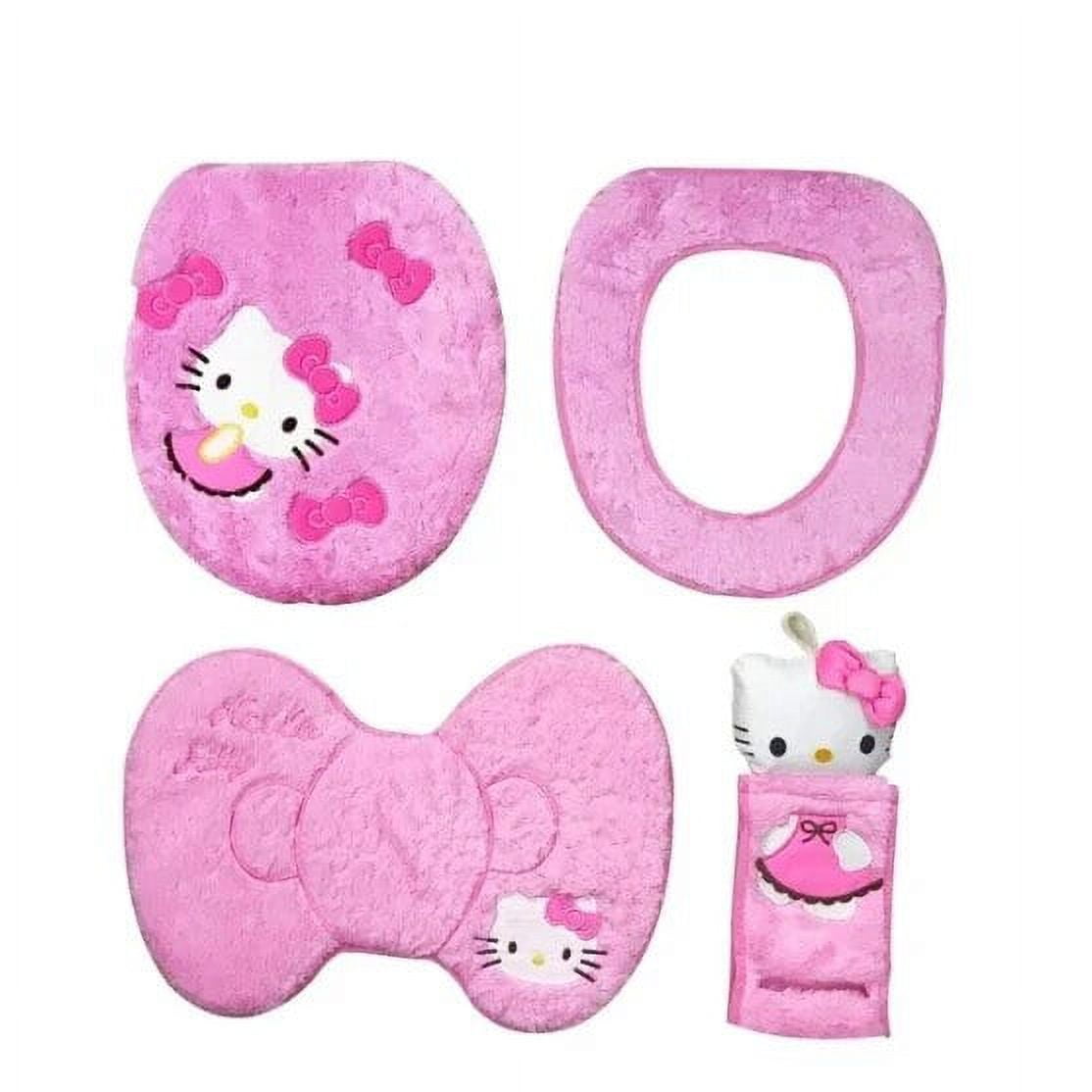 Jiayi Sanrio Anime Hello Kitty Toilet Seat Cushion Three Pieces Set