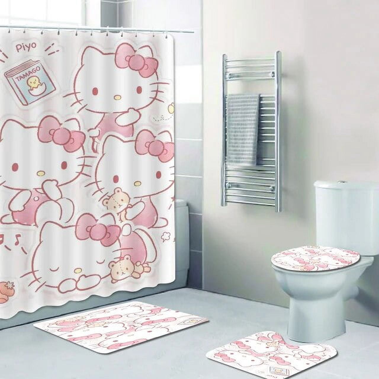 Jiayi Sanrio Hello Kitty Cartoon Bathroom Mats Anime Curtain Bath Items ...
