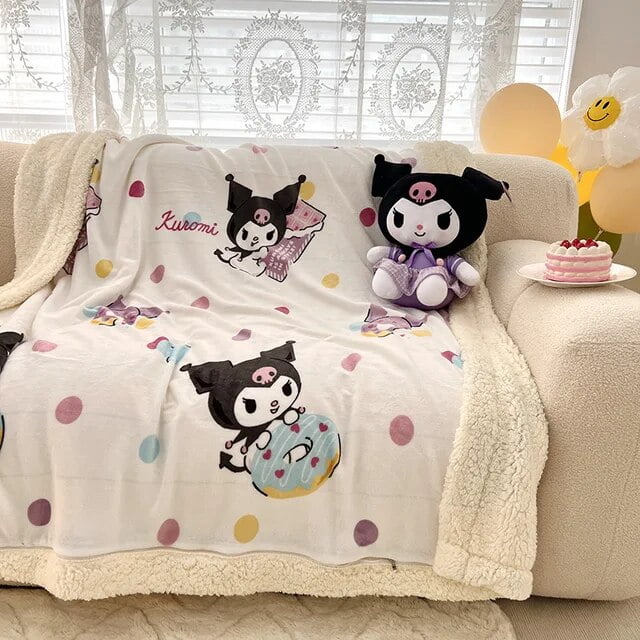 Jiayi Sanrio Lamb Wool Plush Kids Blanket Hello Kitty Melody Kuromi ...