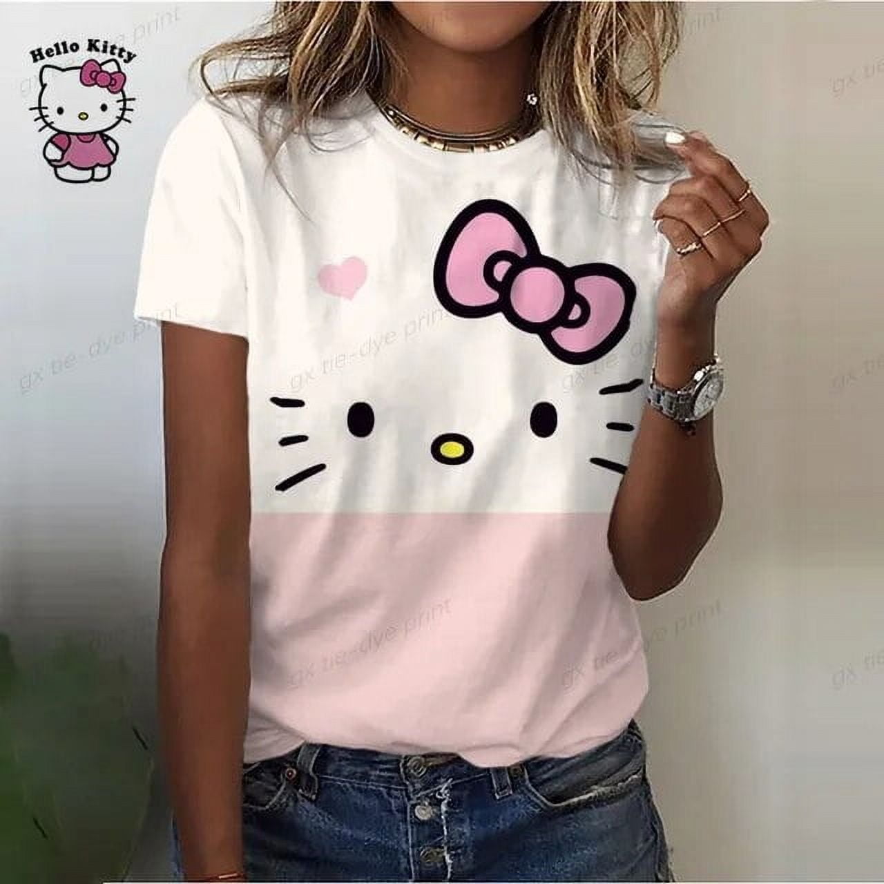 Jiayi Summer Women T-shirt 3D Fashion Hello Kitty Printing Harajuku T ...
