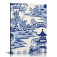 thumbnail image 1 of Jiayy Blue And White Chinoiserie Classic Pagoda Canvas Wall Art Printed Pictures Artwork Posters Paintings Decoration for Living Room Bedroom Office Coffee Club New Home Birthday Gifts, 1 of 4