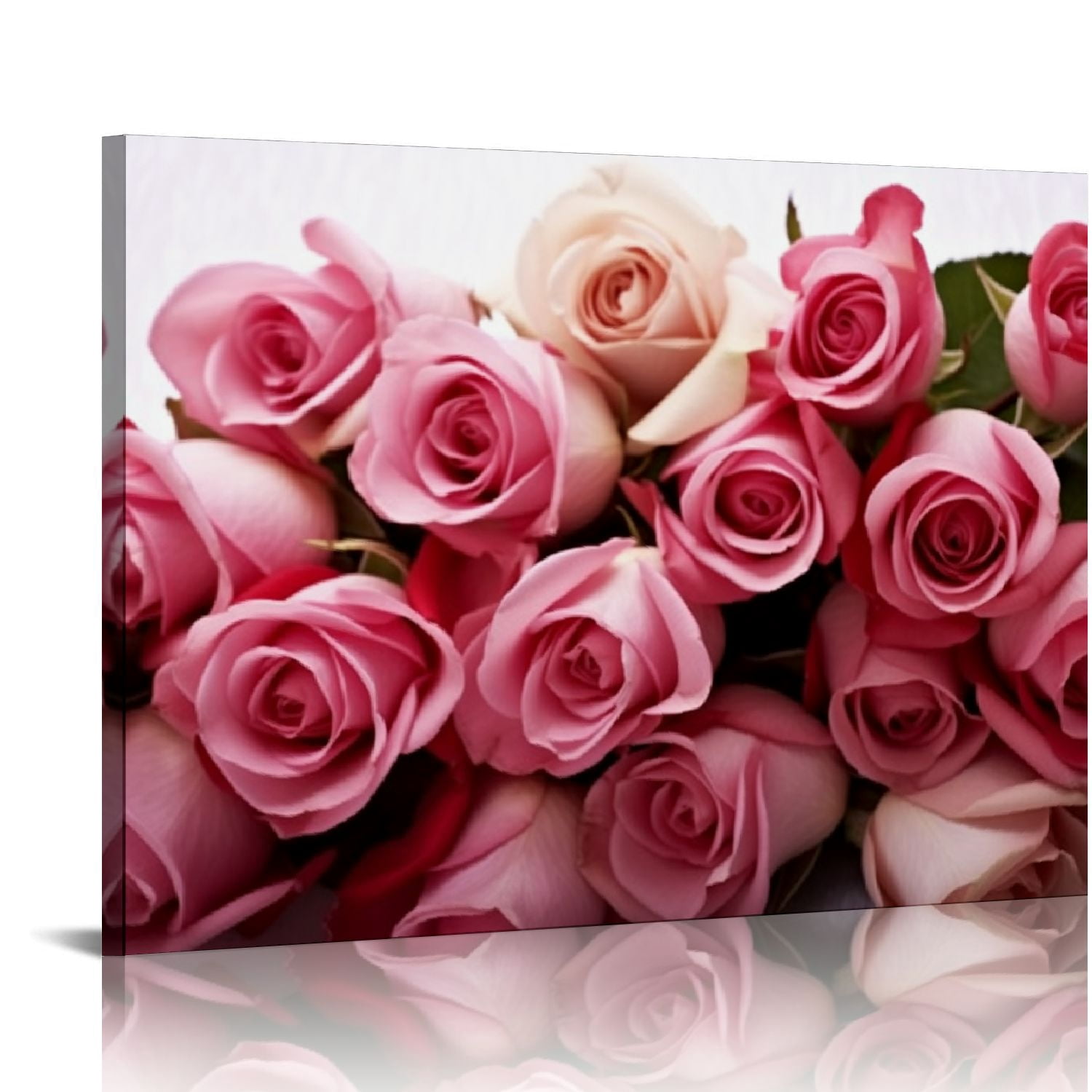 Jiayy Canvas Prints Wall Art - Bouquet of Beautiful Pink Rose Flowers ...