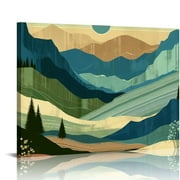 Jiayy Framed Home Artwork Decoration Abstract Mountain Nature Scenery Wall Art Woodland Nursery Decor for Living Room, Bedroom
