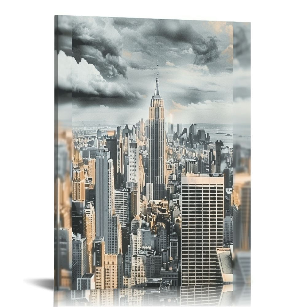 Jiayy Large New York City Canvas Wall Art Modern Black and White NYC at ...