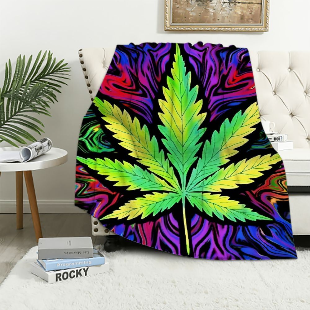 Jiayy Leaf Throw Blanket for Bed Couch Sofa Men Leaves Blanket Women