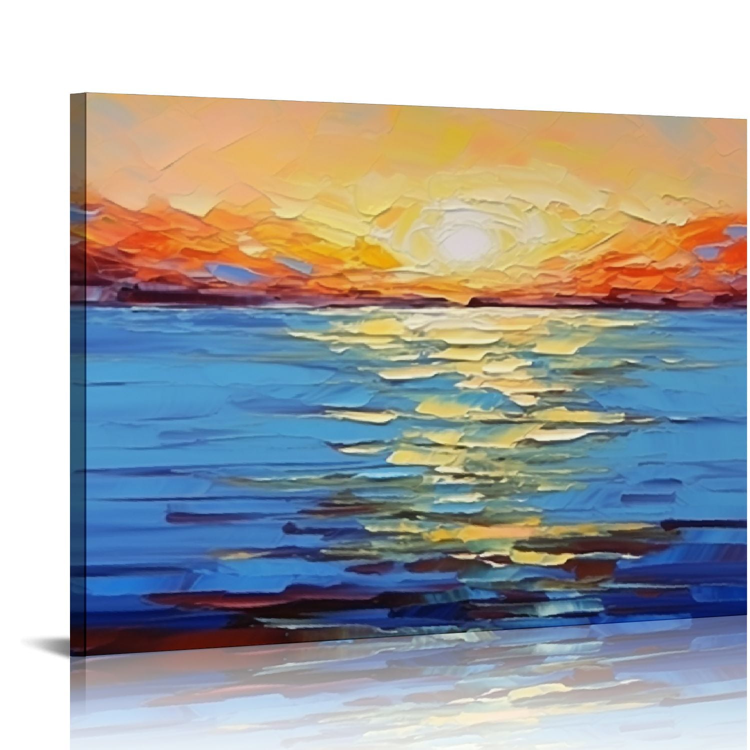 Jiayy Modern Wall Art painted Painting Sunrise Over the Sea Nature ...