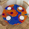 Jiayy Pumpkin Thanksgiving Round Fitted Table Cloth with Elastic Edge