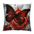 thumbnail image 1 of Jiayy  Rose Butterfly Throw Pillow Covers Flower Gray Black Decorative Pillow Cases Cushion Covers for Sofa Couch Car Bedroom Home Decor, 1 of 5