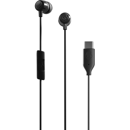 Jib USB-C Wired Earbuds with Noise Isolation, Inline Microphone Call and Track Control for iPhone Android, Ear Gel Sizes Included Custom Fit - True Black