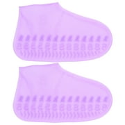 Jibingyi 1 Pair Rainproof Thicken Shoes Cover Anti-slip Rainshoes Cover Wear Resistant Unisex Shoes Protector (Purple, Size S)