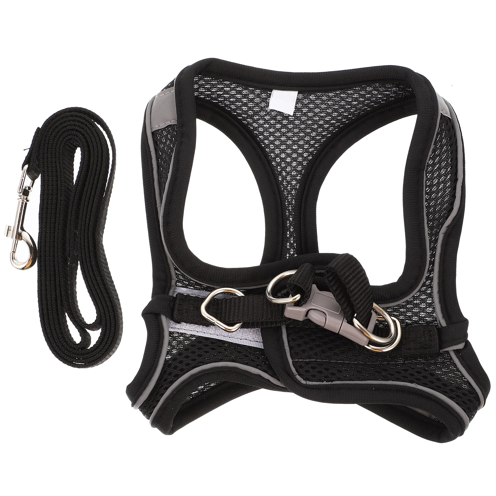 Picture of OUNONA Cat Harness and Leash Set Black 1 Set 5.9x7.1in 47.2in ...