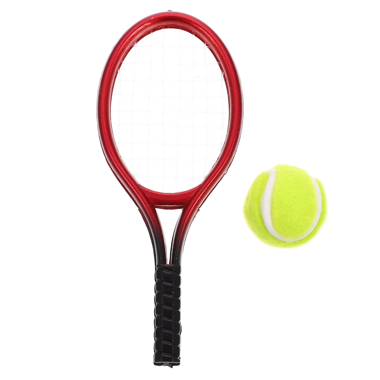Jibingyi 1 Set Mini House Tennis Racket and Tennis Model Mini Ornament