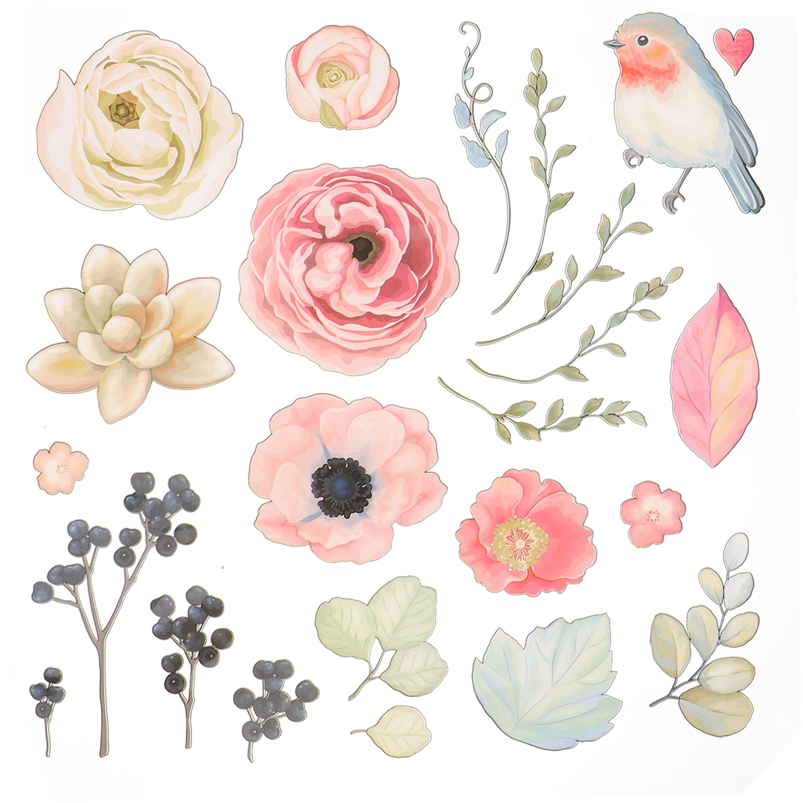 Jibingyi 1 Sheet Flowers Bird Iron On Transfers Tshirts Clothing Heat