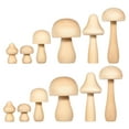 Jibingyi 12 Pcs Kids DIY Mushrooms Wooden Unfinished Mushrooms Graffiti
