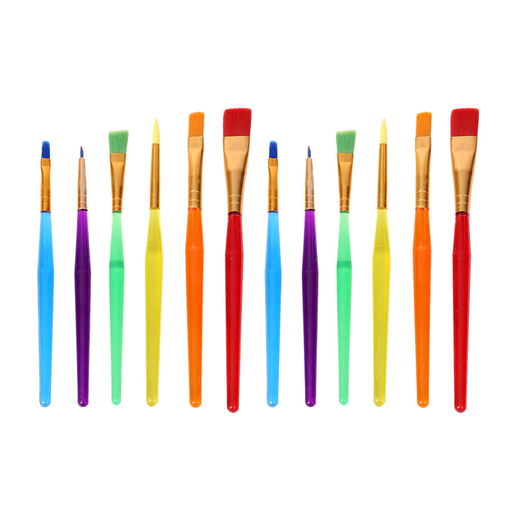 Jibingyi 12pcs/2 Set Kids Painting Brush Painting Pens Art Painting Tool Sets for Watercolor Oil