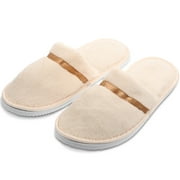 Jibingyi 2 Pairs of Hotel Slippers Thick Coral Fleece Slippers Household Slippers Reusable Travel Slippers