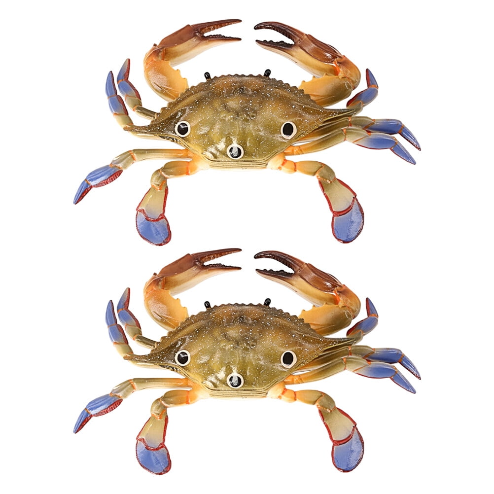 Jibingyi 2Pcs Artificial Crabs Toys Fake Crabs Models Lovely Imitation