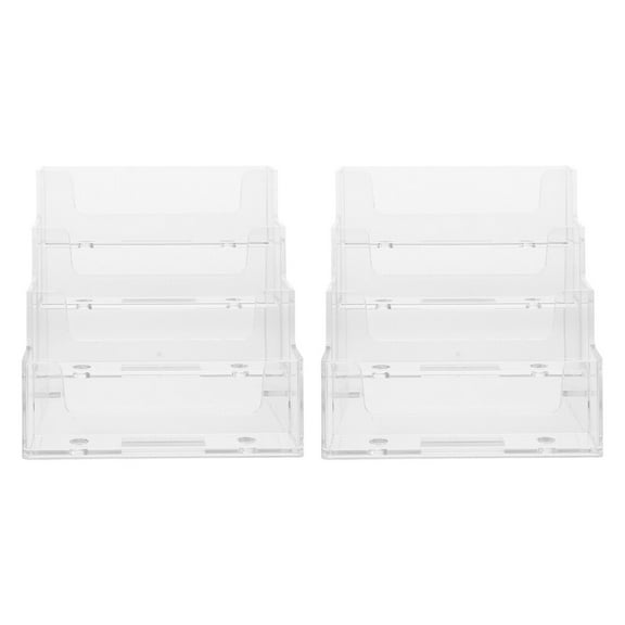 Jibingyi 2Pcs Business Cards Holder Clear Cards Stand Multi-Function Business Cards Plastic Reusable Cards Holder