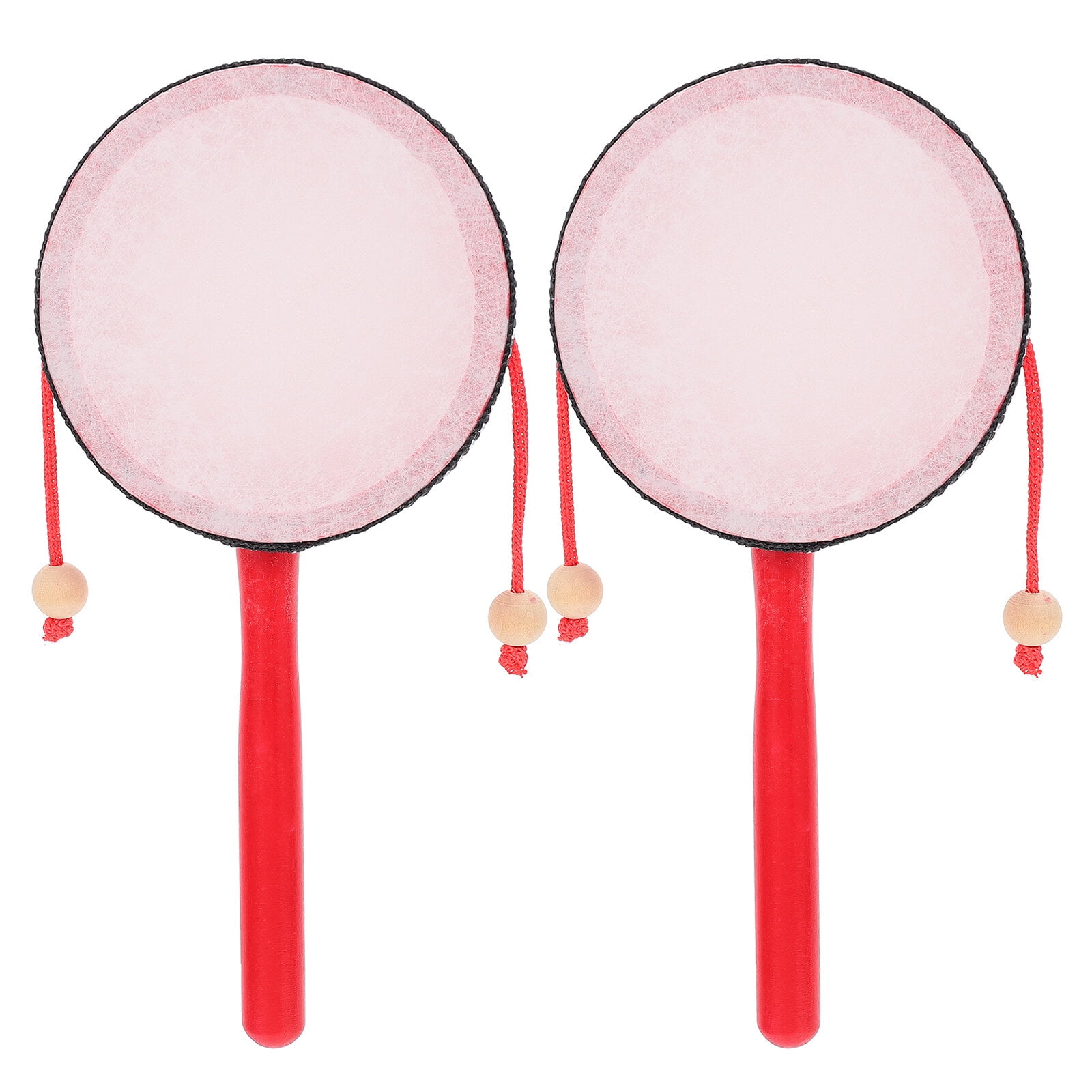 Jibingyi 2Pcs Chinese Style Drumshaped Rattles Traditional Rattle