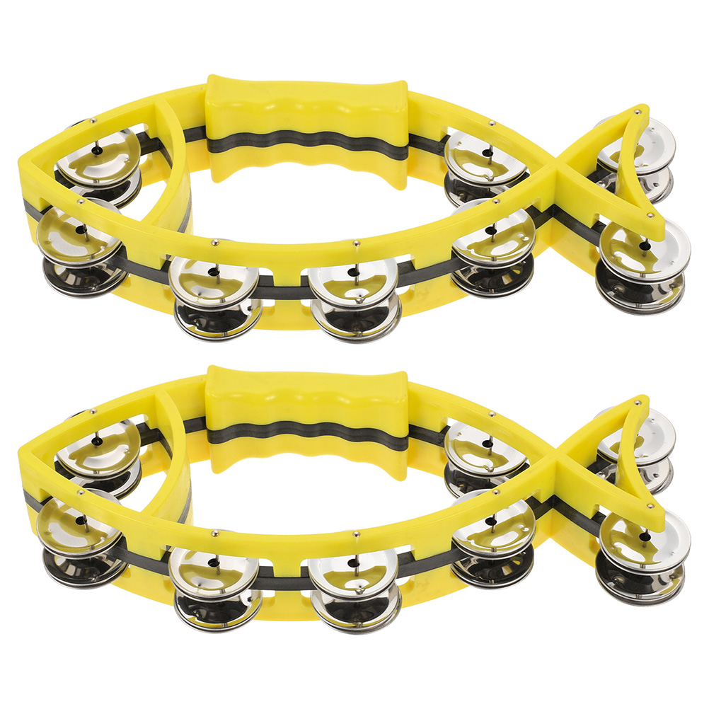 Jibingyi 2pcs Hand Bells Toys Music Toys Fish Shaped Shaking Bells