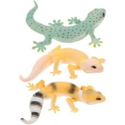 Jibingyi 3pcs Fake Gecko Models Realistic Reptile Animal Figures Gecko Reptile Props