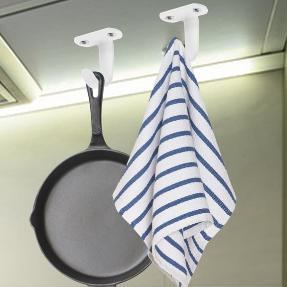 Jibingyi 6pcs Screw Mounted Ceiling Hooks Under-Shelf Towel Robe Clothes Hooks Hanger